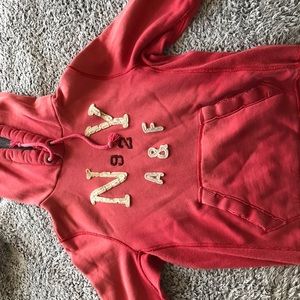 salmon colored hoodie